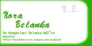 nora belanka business card